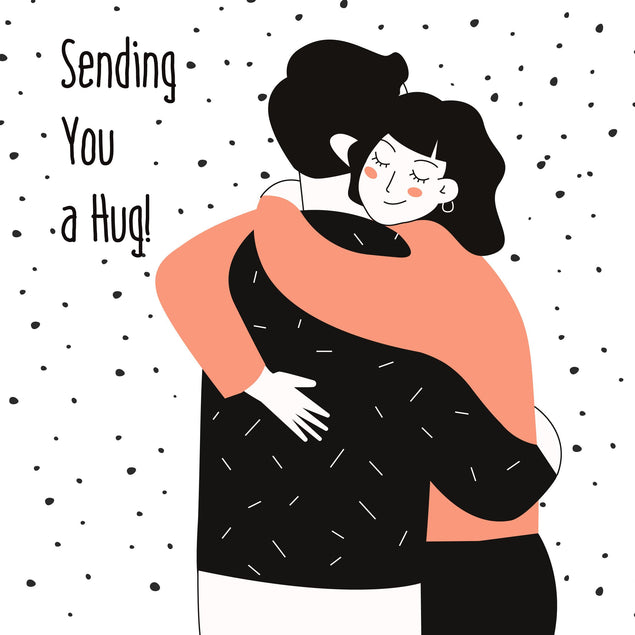 Sending You A Hug Hugging Couple Confetti-exploding Greetings Card