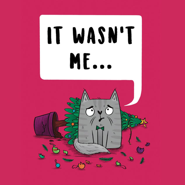 Funny Guilty Cat Christmas Confetti-exploding Greetings Card