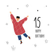 Cheerful Teenager Happy 15th Birthday Confetti-exploding Greetings Card