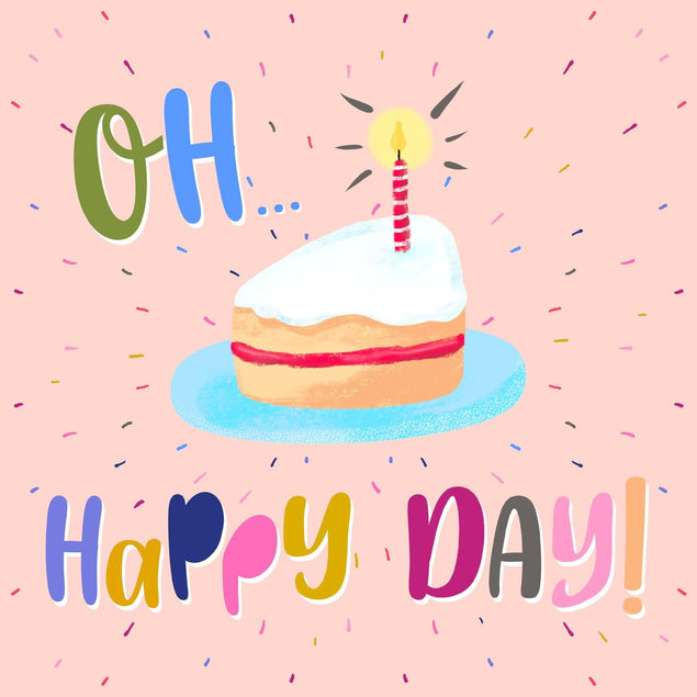 Oh Happy Day Pink Confetti-exploding Greetings Card