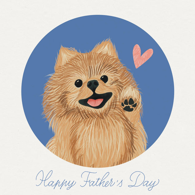 Happy Pomeranian Father's Day! Confetti-exploding Greetings Card