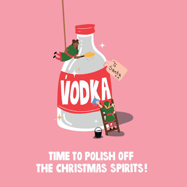 Elves And Vodka Drinking Christmas Confetti-exploding Greetings Card