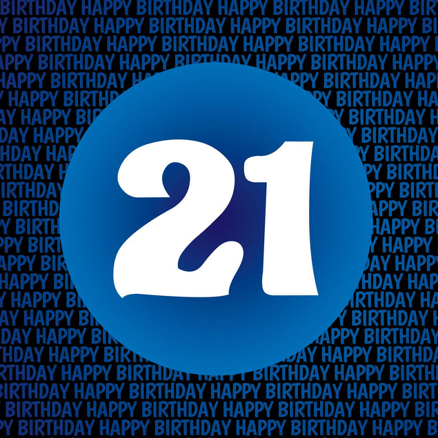 21 Blue Confetti-exploding Greetings Card