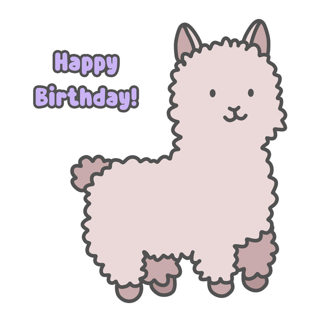 Cute Little Alpaca Happy Birthday Confetti-exploding Greetings Card
