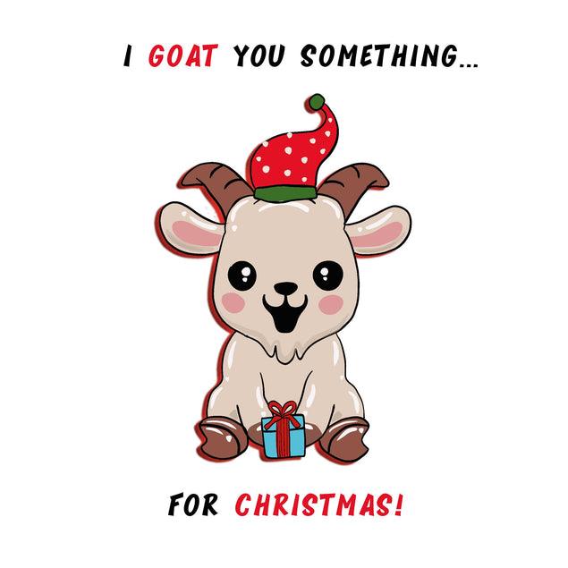 I Goat You Something For Christmas Cute Little Goat Confetti-exploding Greetings Card