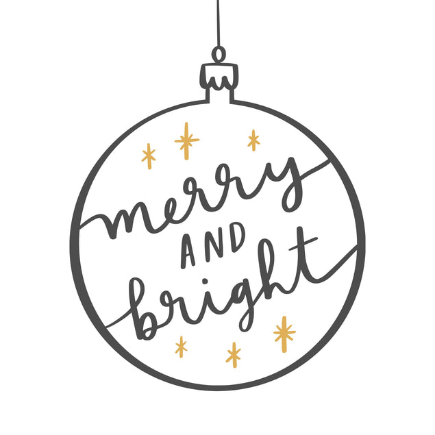 Merry And Brights Minimalist Christmas Bauble Confetti-exploding Greetings Card