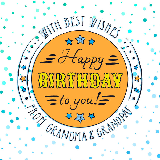 Colorful Happy 18th Birthday Grandson Confetti-exploding Greetings Card