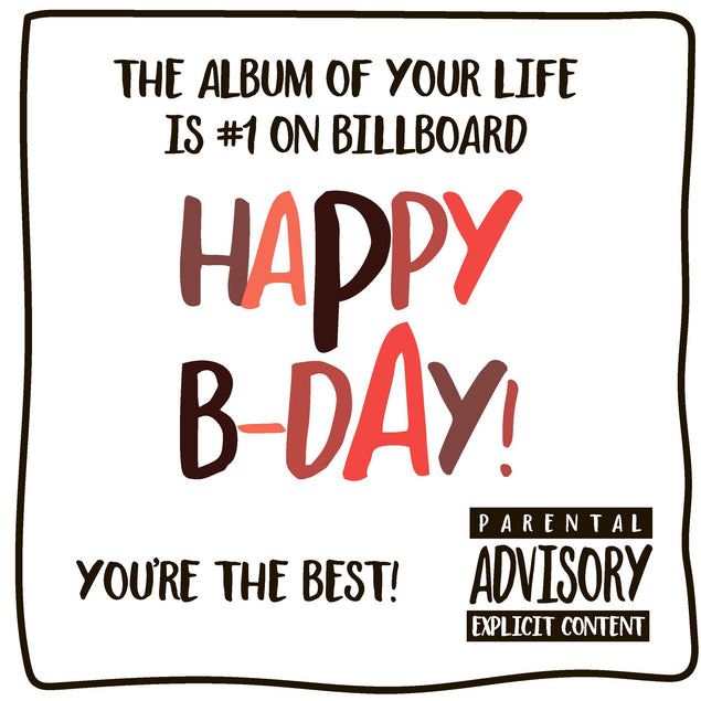 Happy Birthday Album On Billboard Confetti-exploding Greetings Card