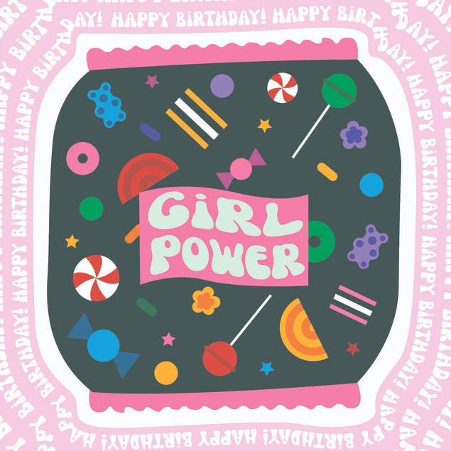 Girl Power Happy Birthday Confetti-exploding Greetings Card