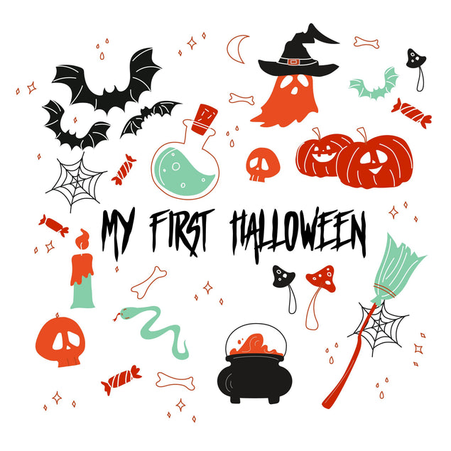 My 1st Halloween Pumpkins Ghosts And Bats Confetti-exploding Greetings Card