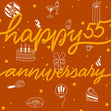 Happy 55th Anniversary Drinks And Gifts Confetti-exploding Greetings Card
