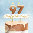 97th Happy Birthday Cake Confetti-exploding Greetings Card