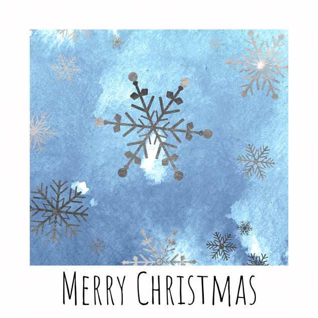 Merry Christmas Blue Snowflakes Confetti-exploding Greetings Card