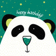 Panda With Green Nose Happy Birthday Confetti-exploding Greetings Card
