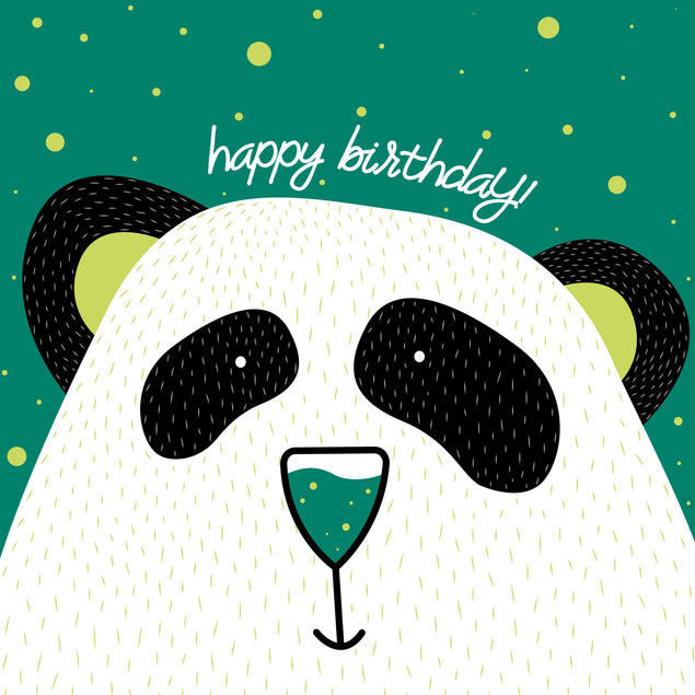 Panda With Green Nose Happy Birthday Confetti-exploding Greetings Card