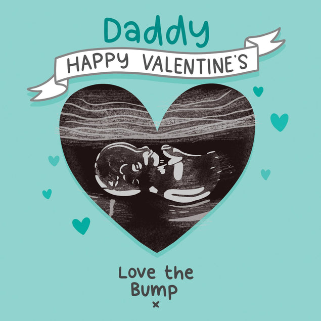 Happy Valentine's Daddy Love The Bump Confetti-exploding Greetings Card
