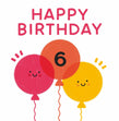 Happy Birthday Balloons Age 6 Confetti-exploding Greetings Card