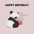 Pink Background Panda With Heart Happy Birthday Daughter Confetti-exploding Greetings Card