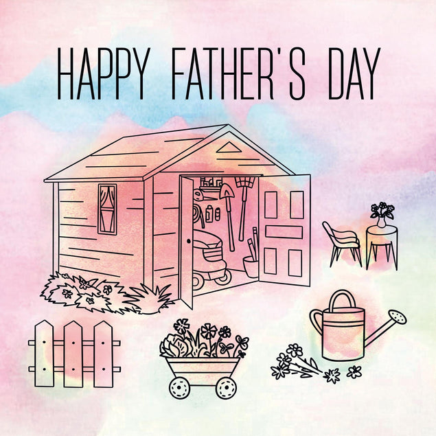Father's Day Garden Shed Confetti-exploding Greetings Card