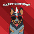 Cool Blue Heeler Dog Birthday Confetti-exploding Greetings Card