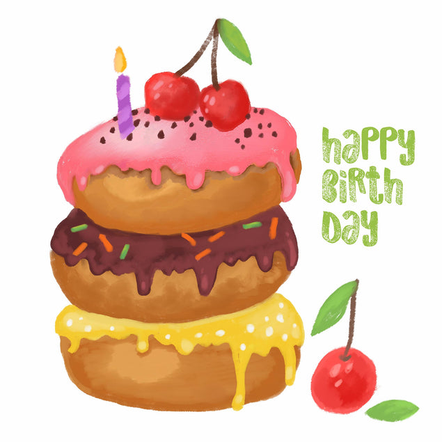 Happy Birthday Donut Confetti-exploding Greetings Card
