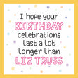 Last Longer Than Liz Truss Birthday Confetti-exploding Greetings Card