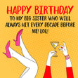 Sexy Lady With Cocktail Happy Birthday Sister Confetti-exploding Greetings Card