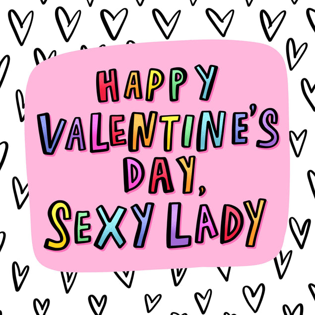 Happy Valentine's Day Sexy Lady Confetti-exploding Greetings Card