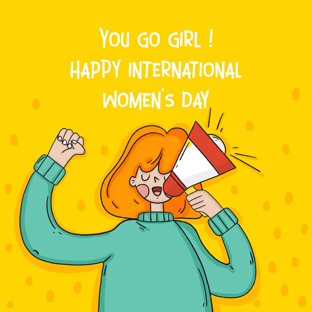 You Go Girl Megaphone Speaker International Women's Day Confetti-exploding Greetings Card