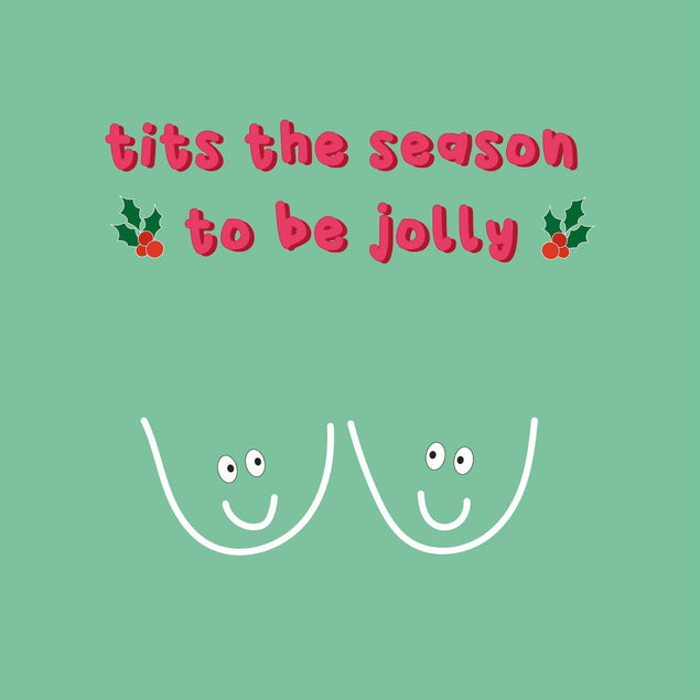 Tits The Season Merry Christmas Confetti-exploding Greetings Card