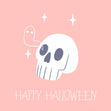 Cute Scull In Pink Happy Halloween Confetti-exploding Greetings Card