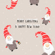 Merry Christmas And Happy New Year Cute Little Gonks Confetti-exploding Greetings Card