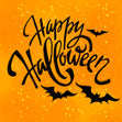 In Orange With Bats Happy Halloween Confetti-exploding Greetings Card
