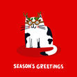 Cat In Glasses Christmas Confetti-exploding Greetings Card