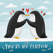 You're My Penguin Adorable Couple Valentine's Day Confetti-exploding Greetings Card