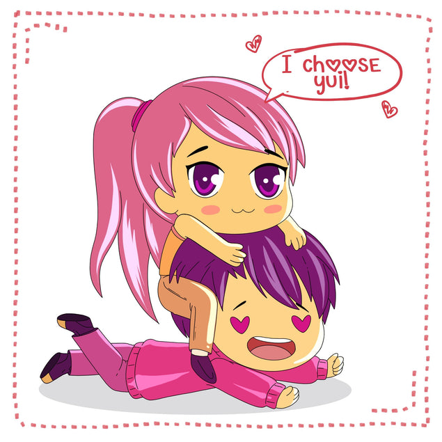 Cute Anime I Choose Yui Valentine's Confetti-exploding Greetings Card