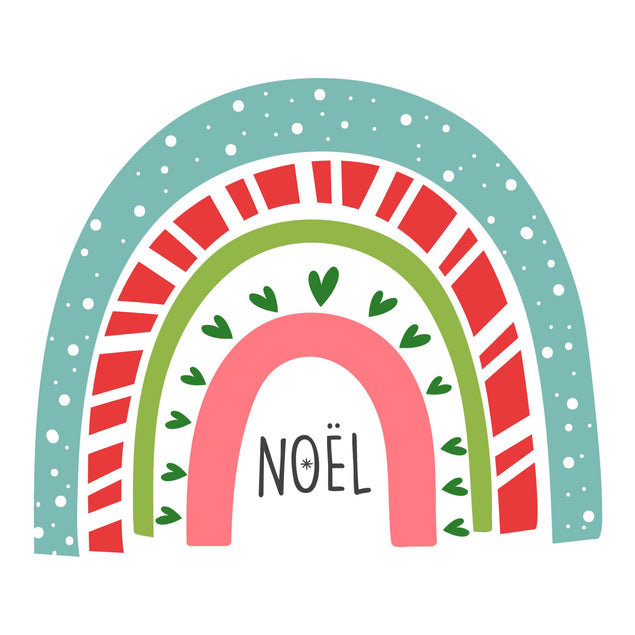 Rainbow Noel Christmas Confetti-exploding Greetings Card