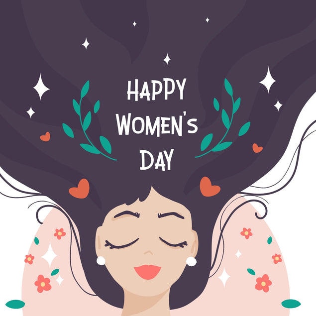 Beautiful Long-Haired Girl International Women's Day Confetti-exploding Greetings Card