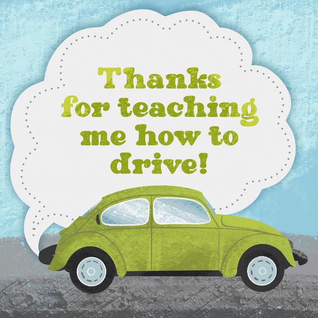 Driving Licence Green Car Confetti-exploding Greetings Card