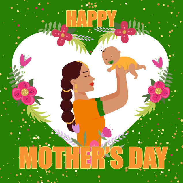 Happy First Mother's Day Mother & Child Green Confetti-exploding Greetings Card