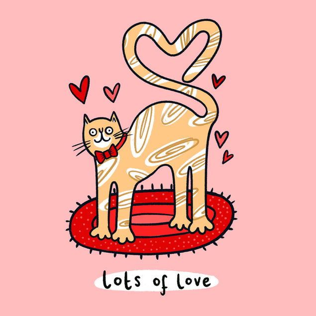 Cute Cat Love And Hearts Valentine's Confetti-exploding Greetings Card