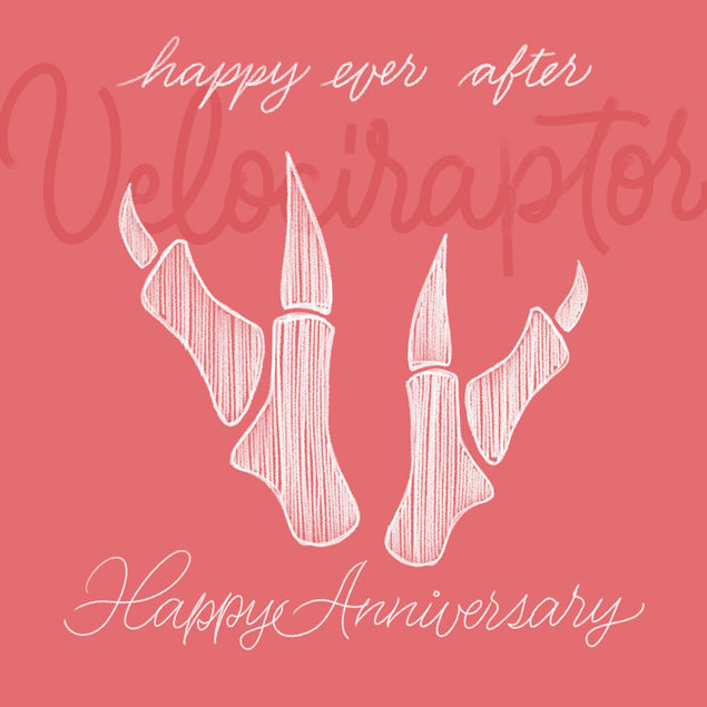 Happy Anniversary Pink Background Dinosaur Confetti-exploding Greetings Card