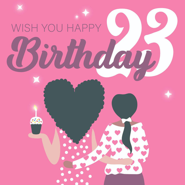 Wish You Happy 23rd Birthday Confetti-exploding Greetings Card