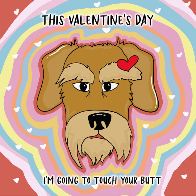 Schnauzer Dog Colourful Valentine's Confetti-exploding Greetings Card