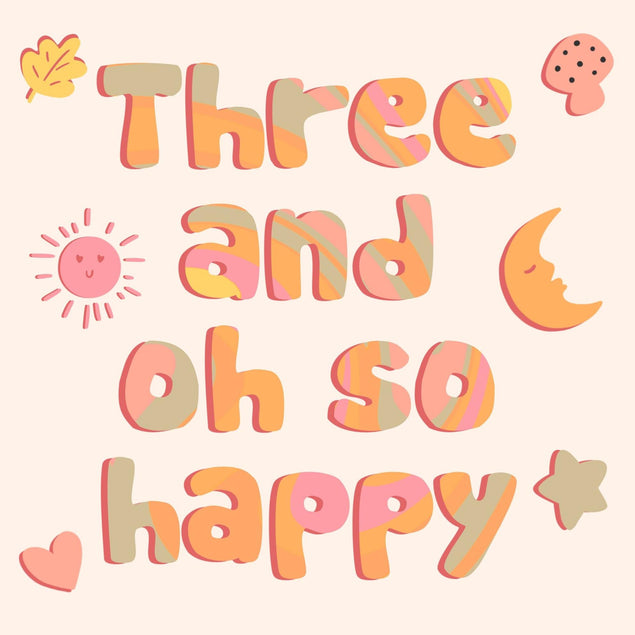 Three And Oh So Happy Confetti-exploding Greetings Card
