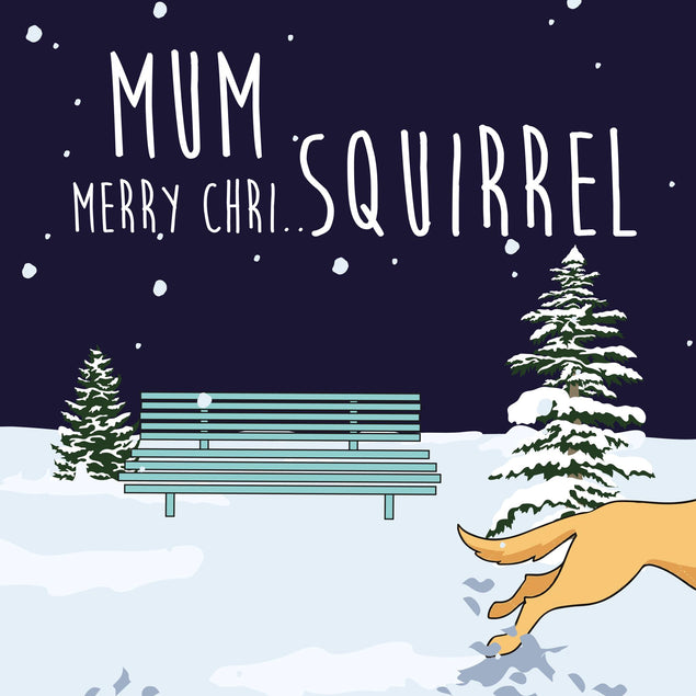 Mum Distracted Dog Squirrel Christmas Confetti-exploding Greetings Card