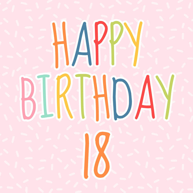 Stripes On A Pink Background Happy 18th Birthday Confetti-exploding Greetings Card