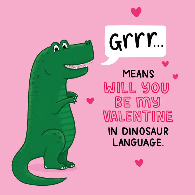 Will You Be My Valentine In Dinosaur Language Valentine's Day Confetti-exploding Greetings Card
