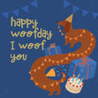 Funny Long Dachshund Birthday Confetti-exploding Greetings Card