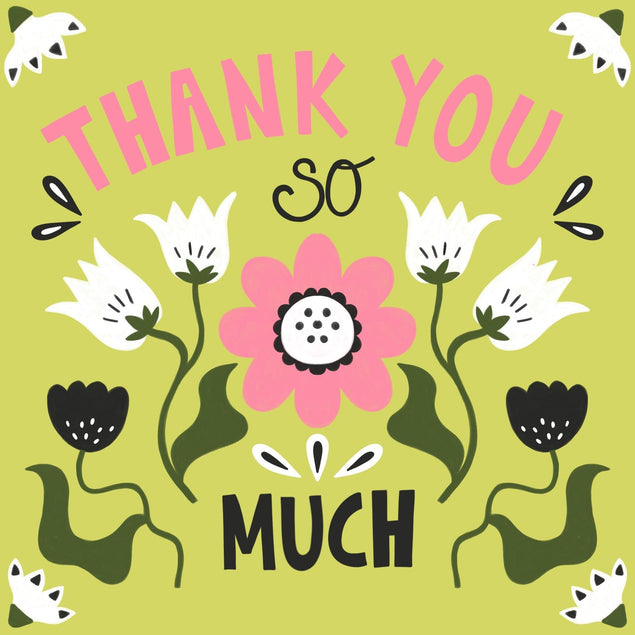 Blooming Flowers Thank You Confetti-exploding Greetings Card